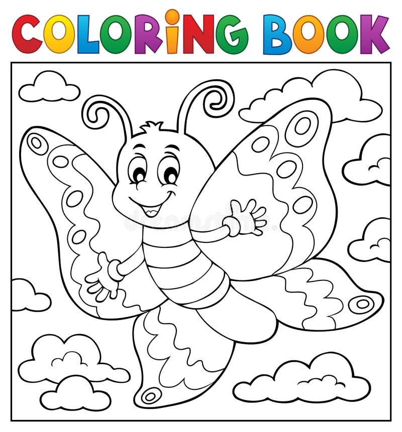 Coloring book happy butterfly topic 2