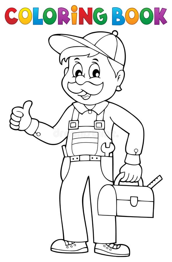 Happy Plumber stock vector. Illustration of repairman - 35538250
