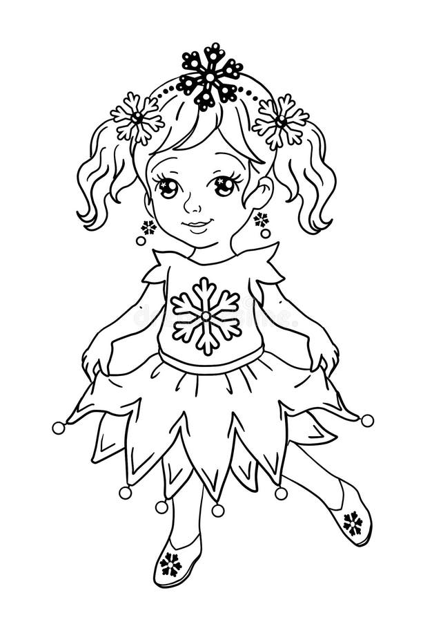 Snowflake Fairy Ballerina Kneeling Stock Illustration - Illustration of ...