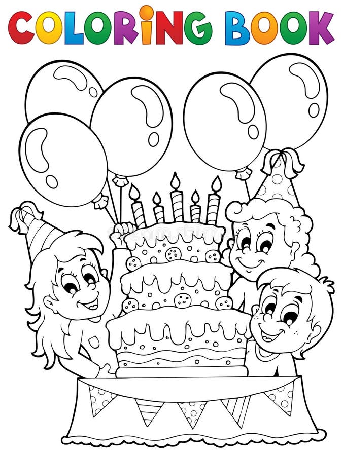 Coloring book kids party theme 2