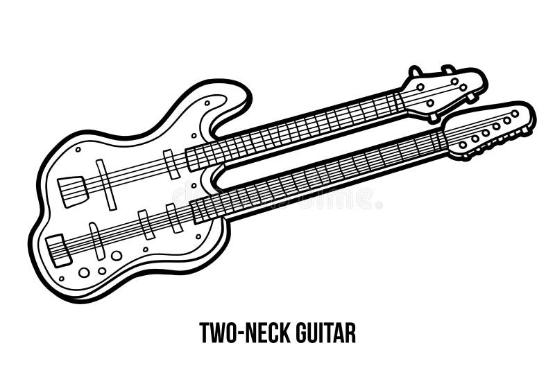 Coloring book: musical instruments (two-neck guitar