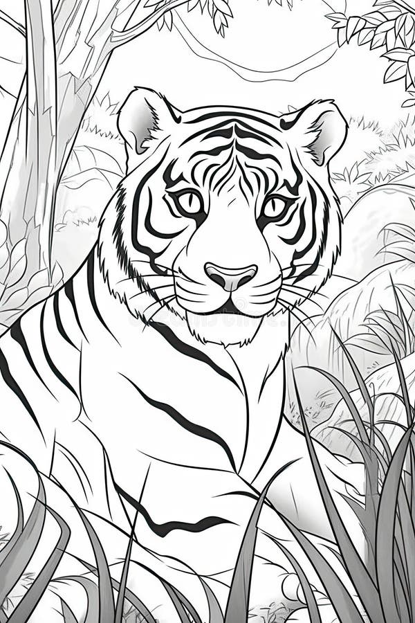 Coloring Book Page. Cartoon Animals for Kids, Otter. Generative AI ...