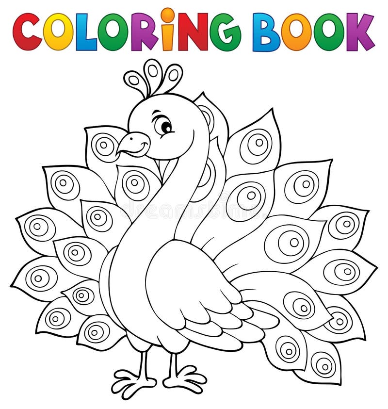 Coloring book peacock theme 1