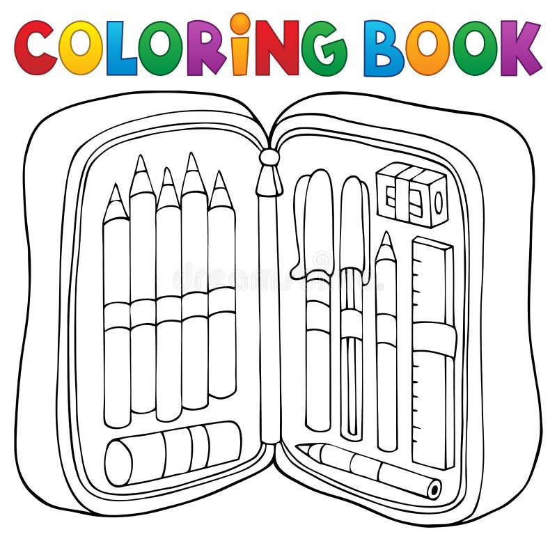 Coloring book pencil case theme 1