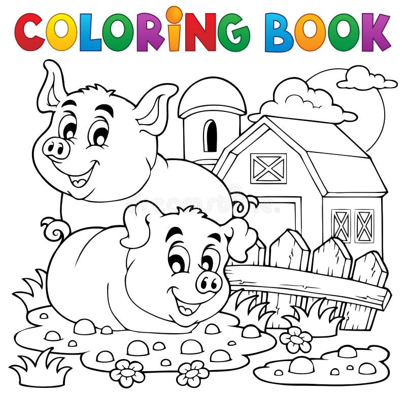 Coloring book pig theme 2