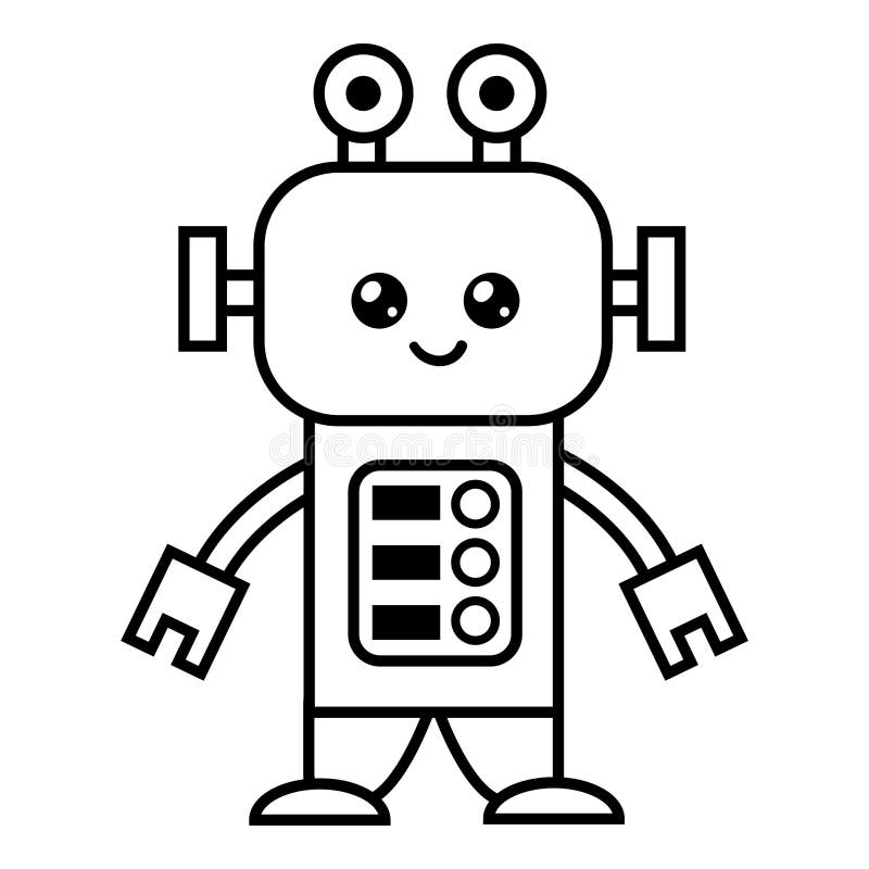Coloring book, Robot royalty free illustration