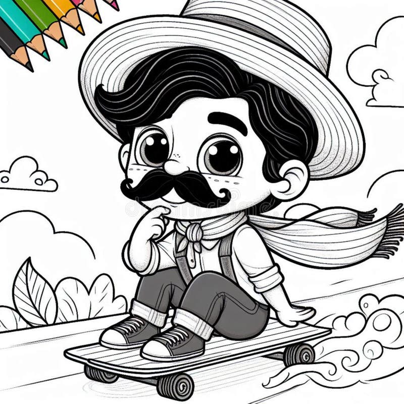 A Coloring Book Sketch Adventure Stock Illustration - Illustration of