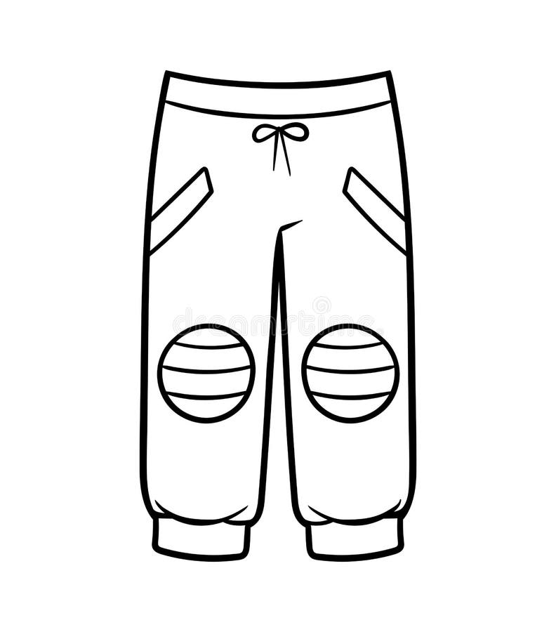 Premium Vector  Denim pants classic for boy outline for coloring on a  white background