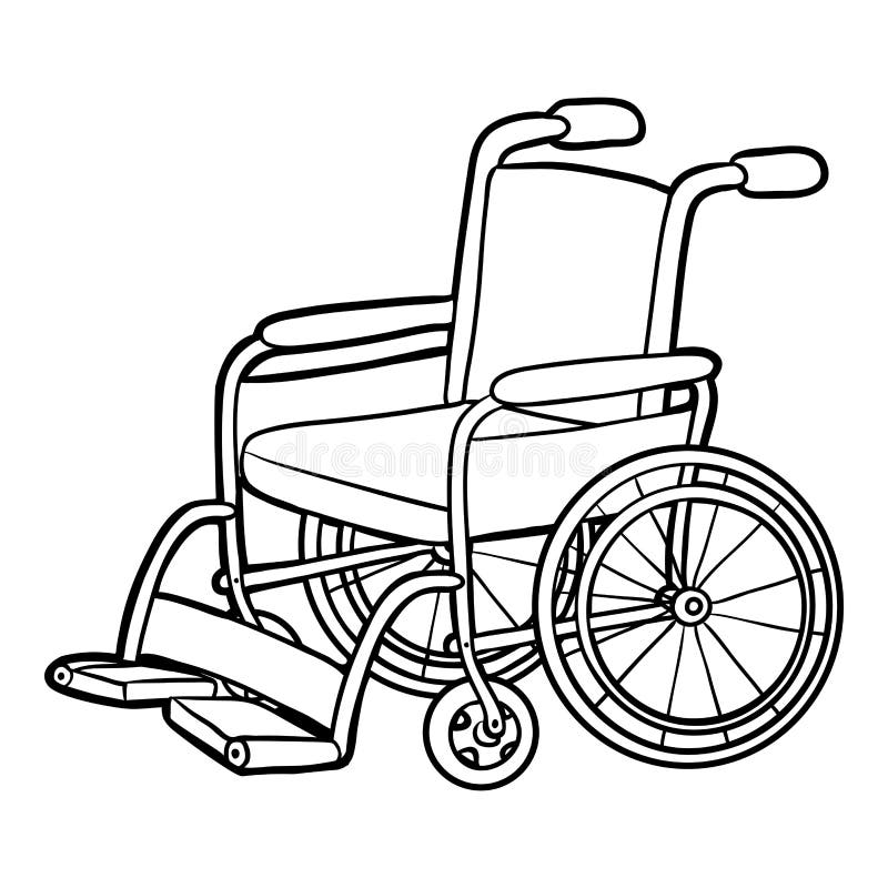 Download Coloring book, Wheelchair stock vector. Illustration of ...