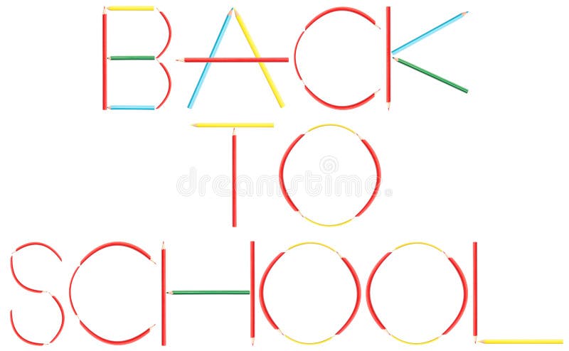 Coloring Crayons Back To School Word stock illustration