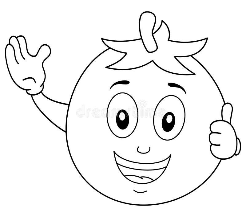 Download Coloring Cute Tomato Cartoon Character Stock Vector ...
