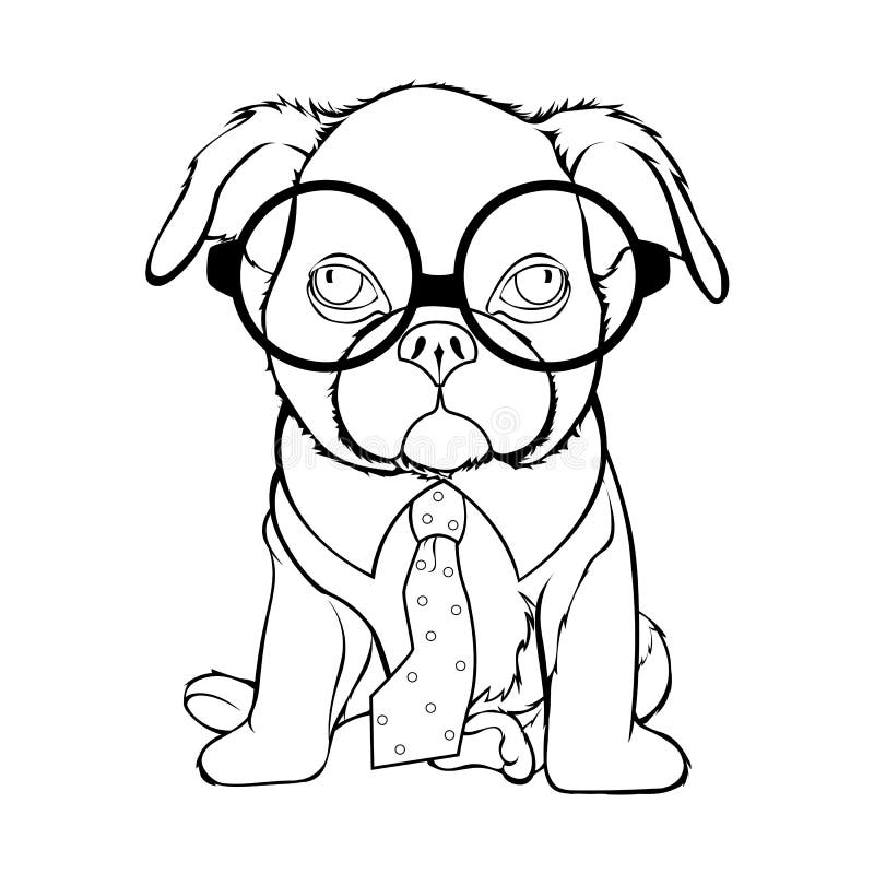 Coloring. Doggie. Vector Character. Symbol of the New Year 2018. Stock ...