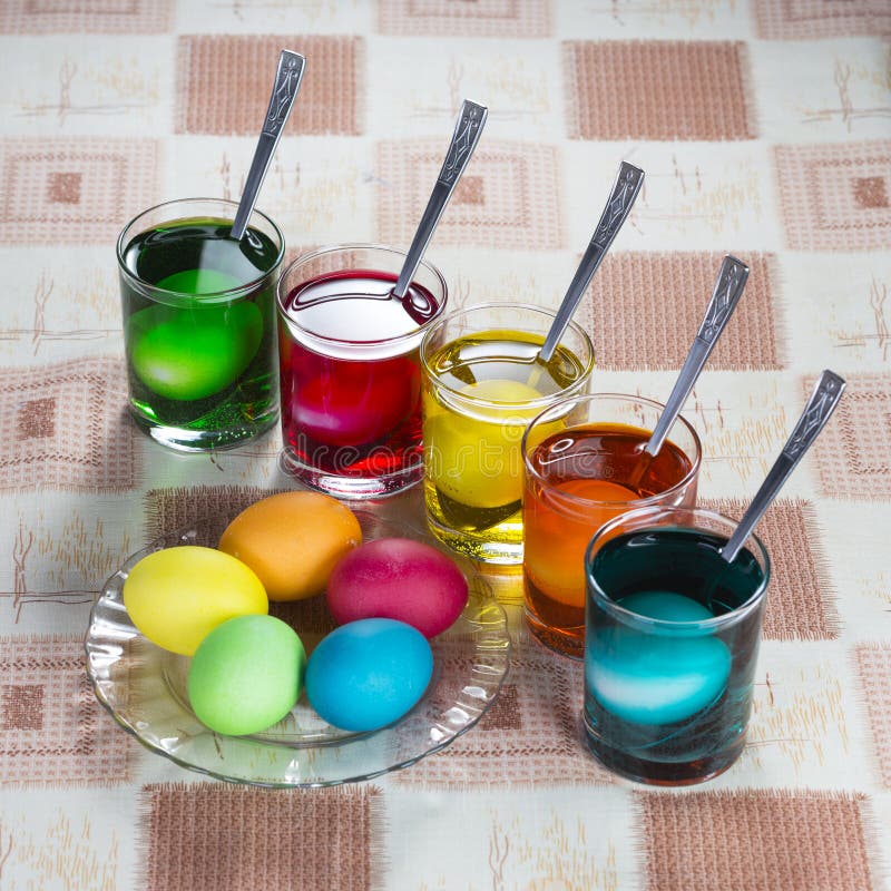 Coloring eggs for Easter holiday royalty free stock photos Coloring eggs for Easter holiday royalty free stock photos