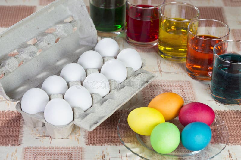 Coloring eggs for Easter holiday