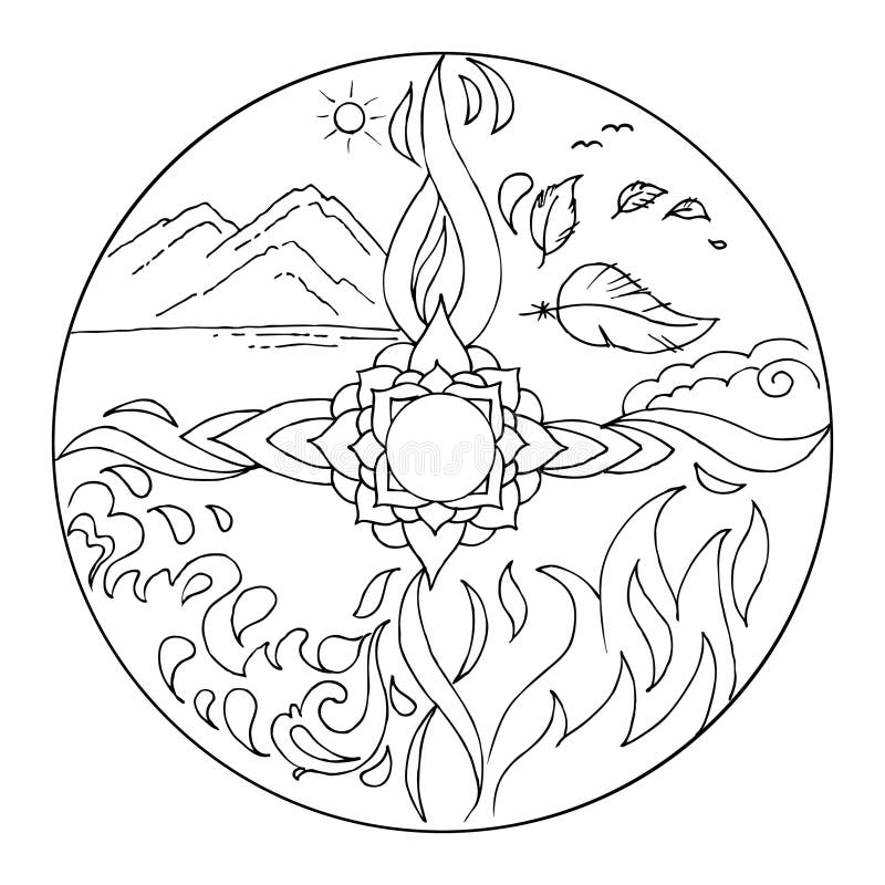 Download Coloring 4 Elements Mandala Diksha Stock Vector - Image ...