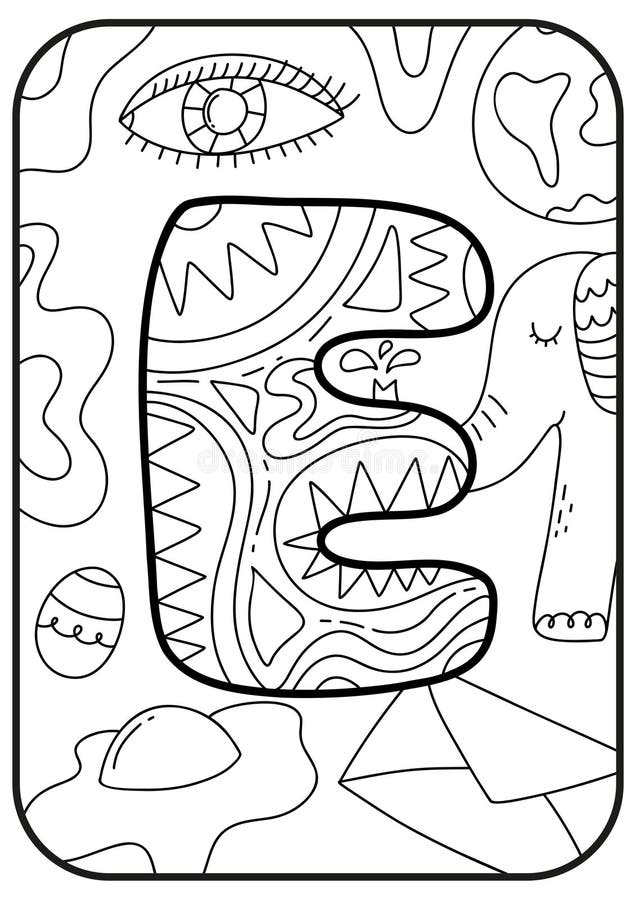 Kids Alphabet Coloring Page Abc Letter E Coloring Book Page For Kids Alphabet Coloring Page Abc Letter E Coloring Book Page For