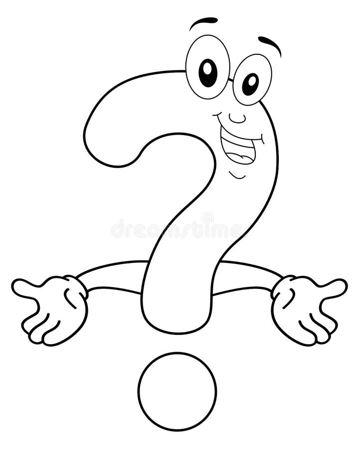 Download Coloring Happy Question Mark Character Stock Vector ...