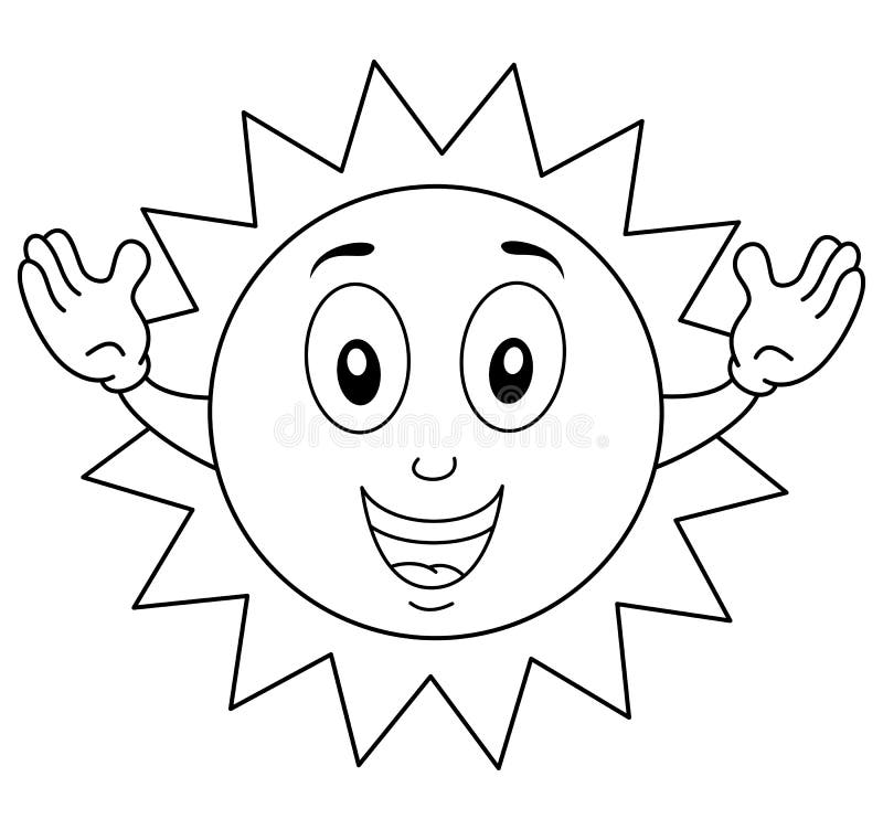 Download Smiling Sun Face Coloring Pages