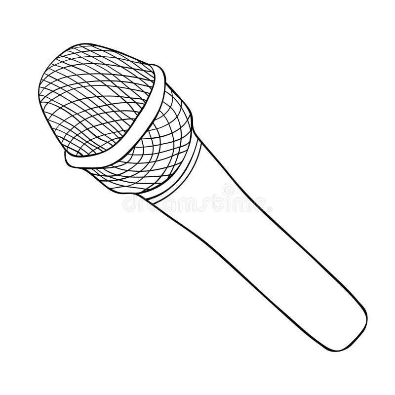 Microphone coloring page stock illustration. Illustration of cartoon