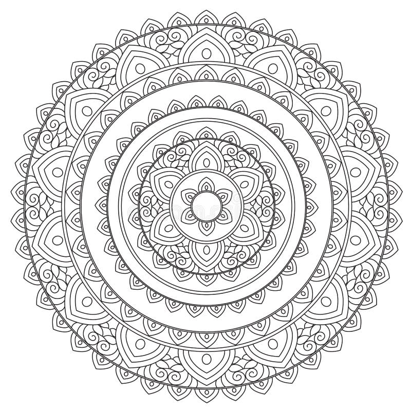 Coloring Outline Arabic Mandala stock illustration Coloring Outline Arabic Mandala stock illustration