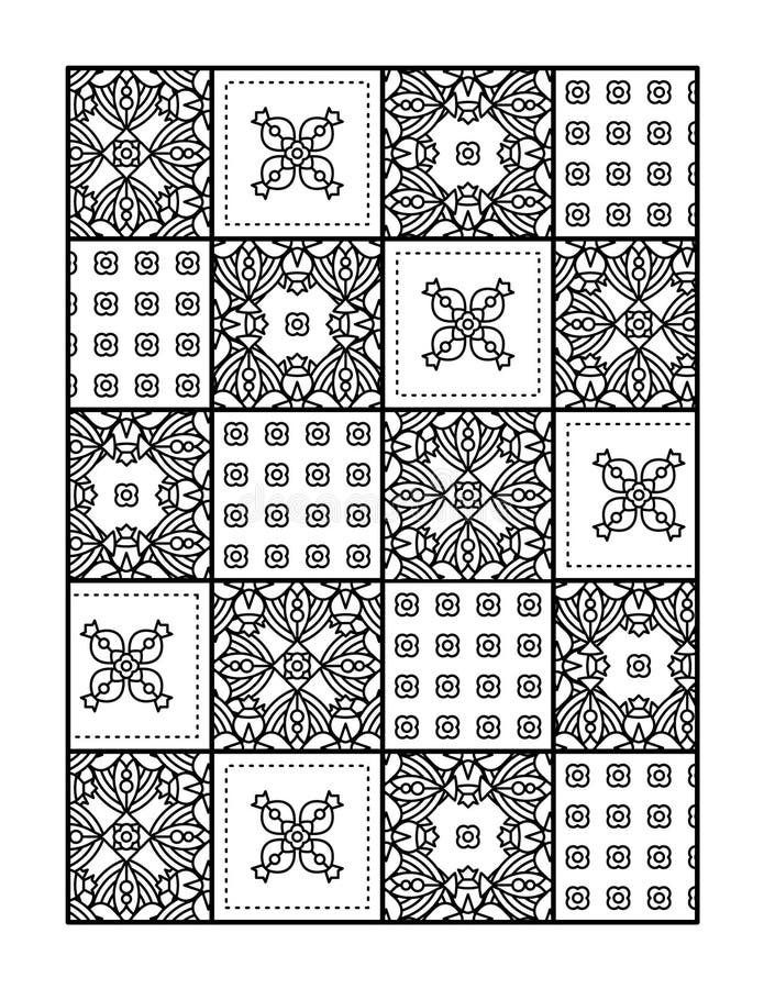 Coloring Page for Adults, or Black and White Ornamental Background