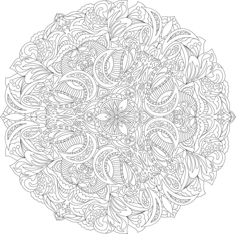 Coloring Page Adults Book Floral Abstract Mandala Design Stock Vector