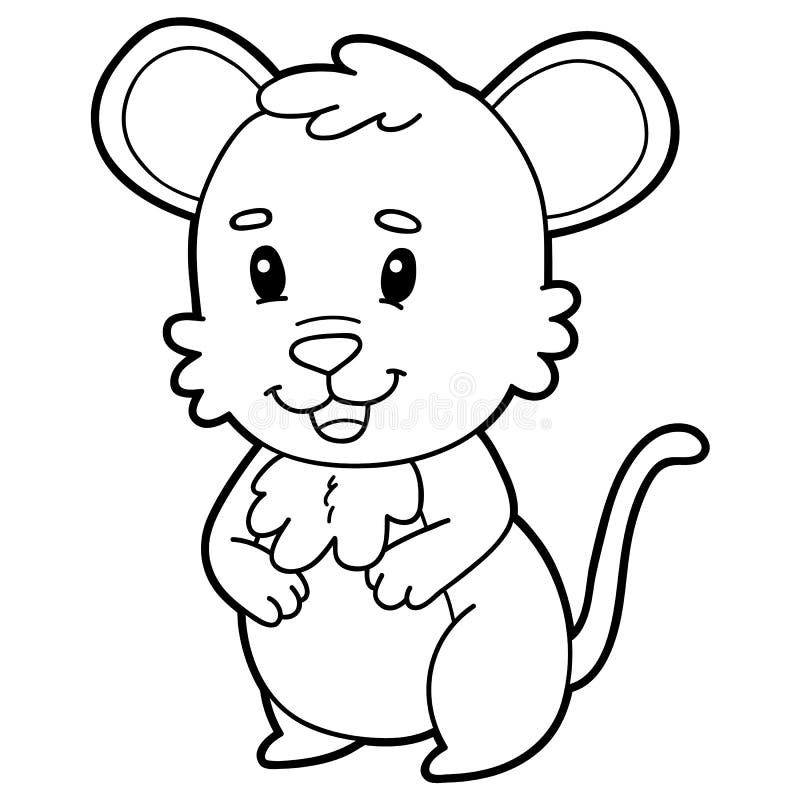 Coloring Page Cartoon Mouse Stock Vector - Illustration of drawn, vector:  109746471