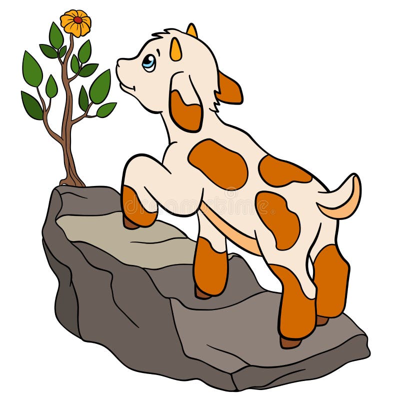 Download Coloring Page. Color Me: Goat. Little Cute Baby Goat ...