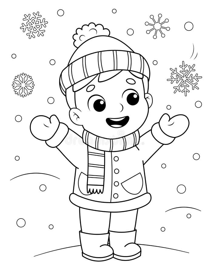 coloring book winter clothes stock illustrations – 496