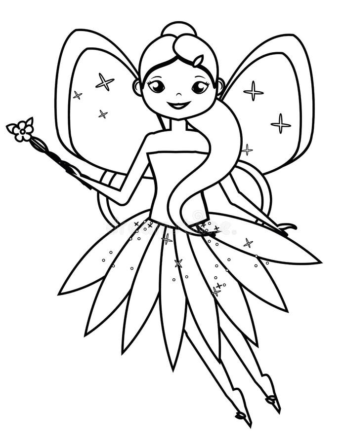 Fairy Holding Magic Wand Coloring Illustration Color Toddler Friendly  Vector, Fairy Drawing, Rat Drawing, Ring Drawing PNG and Vector with  Transparent Background for Free Download