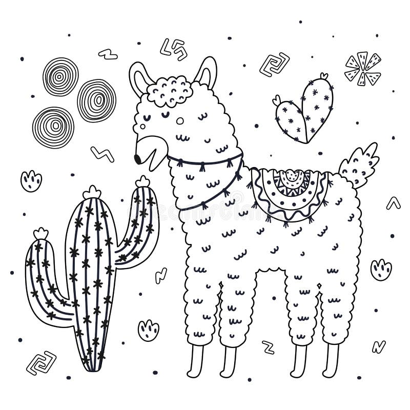 Unicorn Llama Coloring Pages - Free Cute Kawaii Llama Printable Kawaii