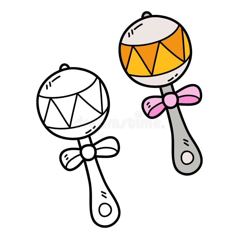 Coloring Page of Doodle Maracas Stock Vector - Illustration of drawn