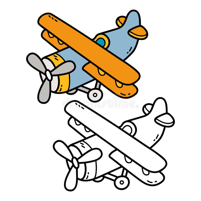 toy plane clipart coloring