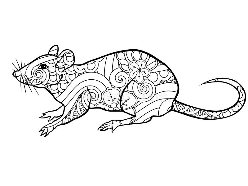 Download Mice adult coloring page stock illustration. Illustration of detailed - 69518593