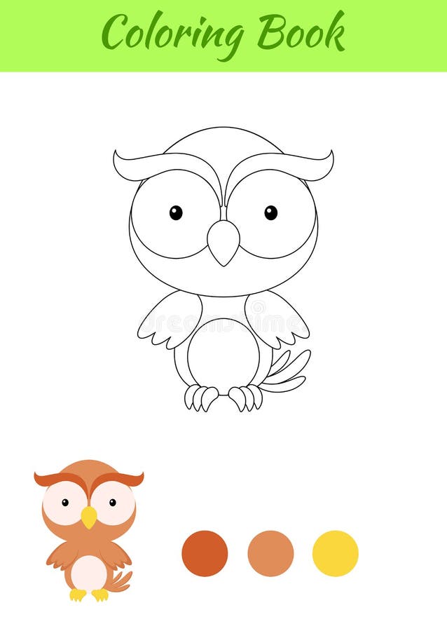 Download Coloring Page Happy Little Baby Owl. Printable Coloring ...