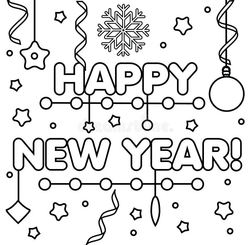 Happy New Year Celebration Text Drawing Greeting Card by Frank Ramspott-saigonsouth.com.vn