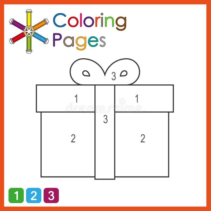 Coloring page for kids, color the parts of the object according to numbers, color by numbers royalty free illustration Coloring page for kids, color the parts of the object according to numbers, color by numbers royalty free illustration