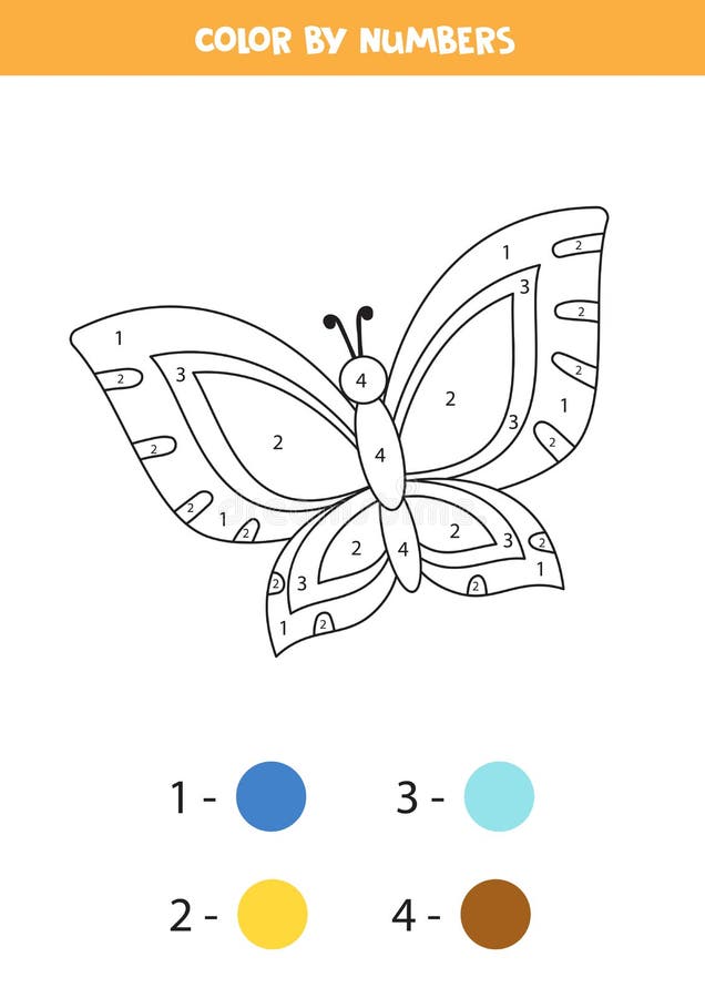 coloring page for kids cute cartoon butterfly stock vector