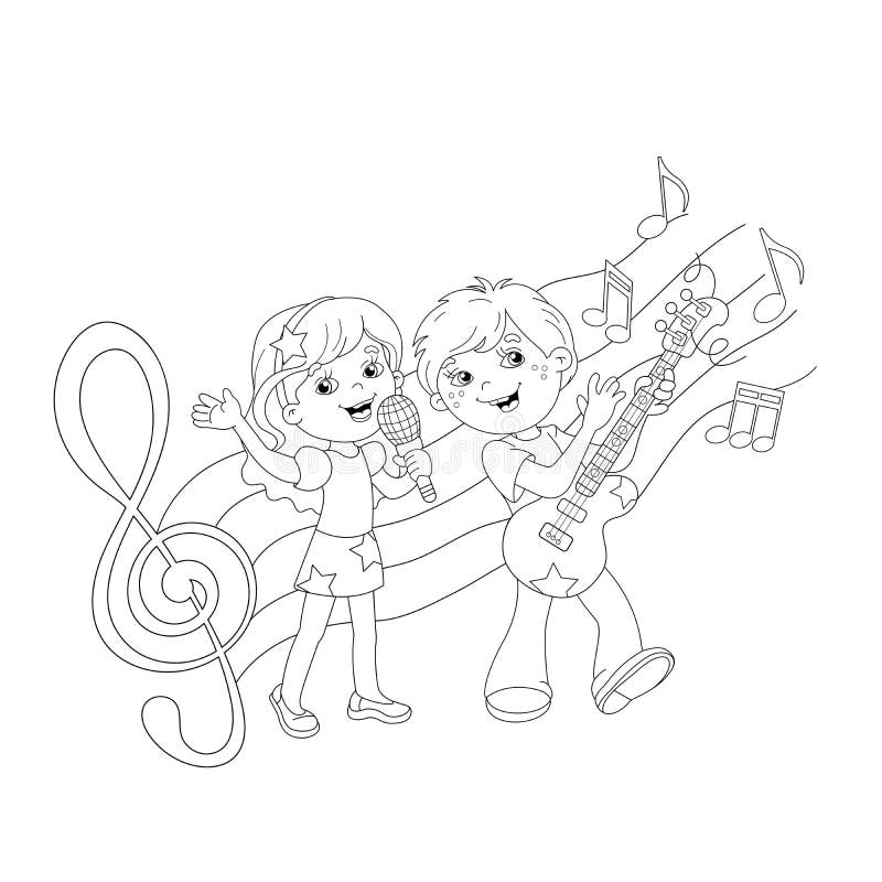 coloring pages of a boy and girl