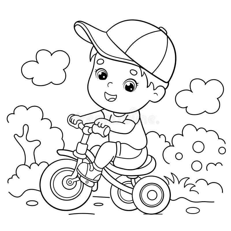 kid bike coloring pages