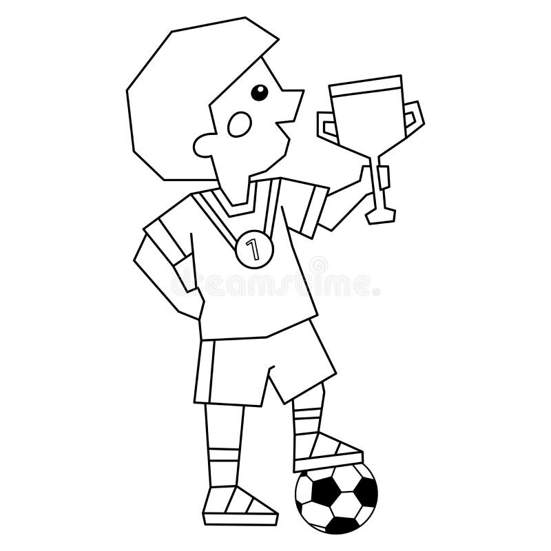 Download Boy In A Red Cap With A Soccer Ball Stock Vector ...