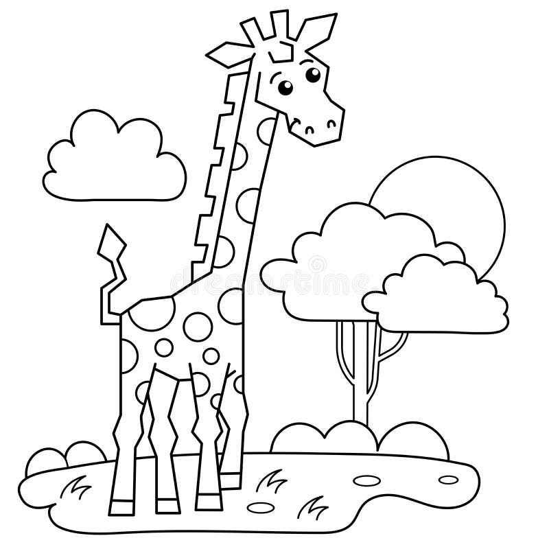Coloring Page Outline of Cartoon Giraffe in the Savanna. Animals. Zoo Stock Vector - Illustration of drawing, leisure: 218496124 Coloring Page Outline of Cartoon Giraffe in the Savanna. Animals. Zoo Stock Vector - Illustration of drawing, leisure: 218496124