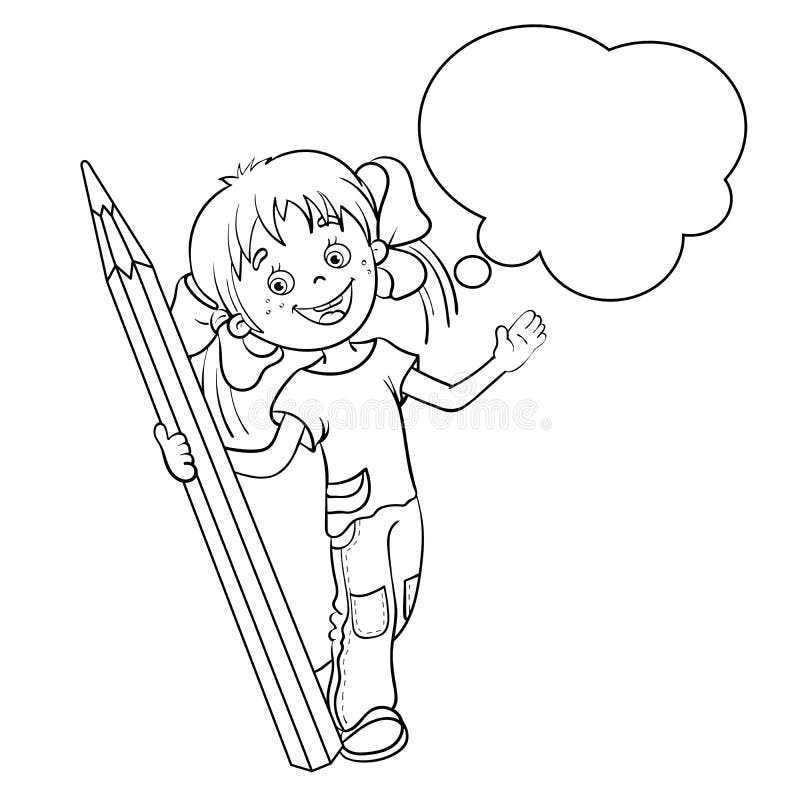 https://thumbs.dreamstime.com/b/coloring-page-outline-cartoon-girl-pencil-60973099.jpg