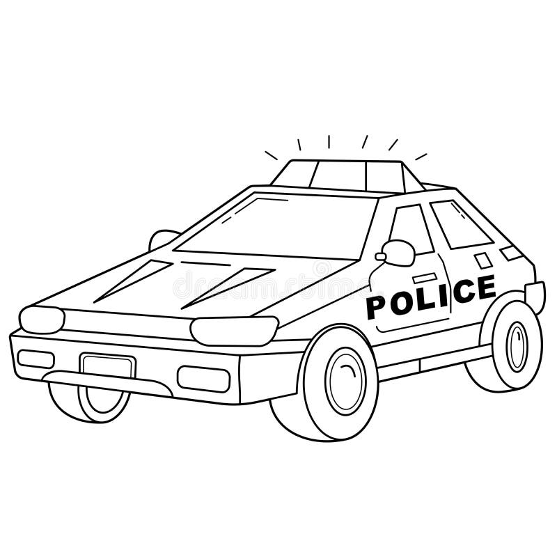 coloring page outline cartoon police car images transport vehicle children vector book kids 163504991