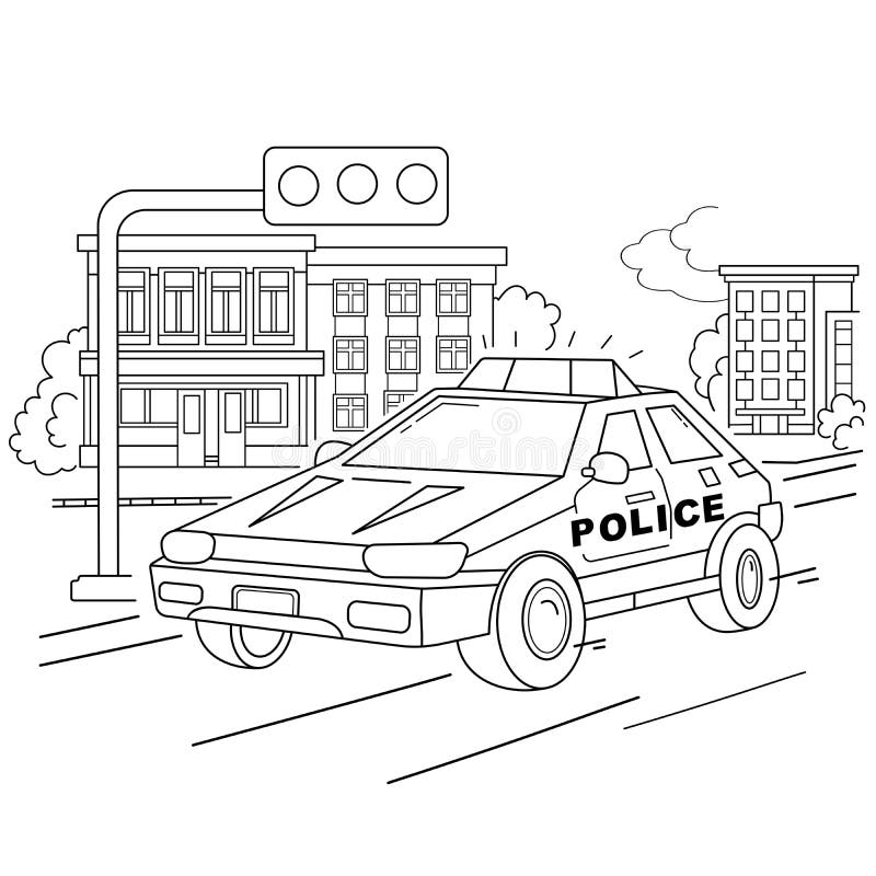 Coloring Page Police Stock Illustrations – 508 Coloring Page Police ...
