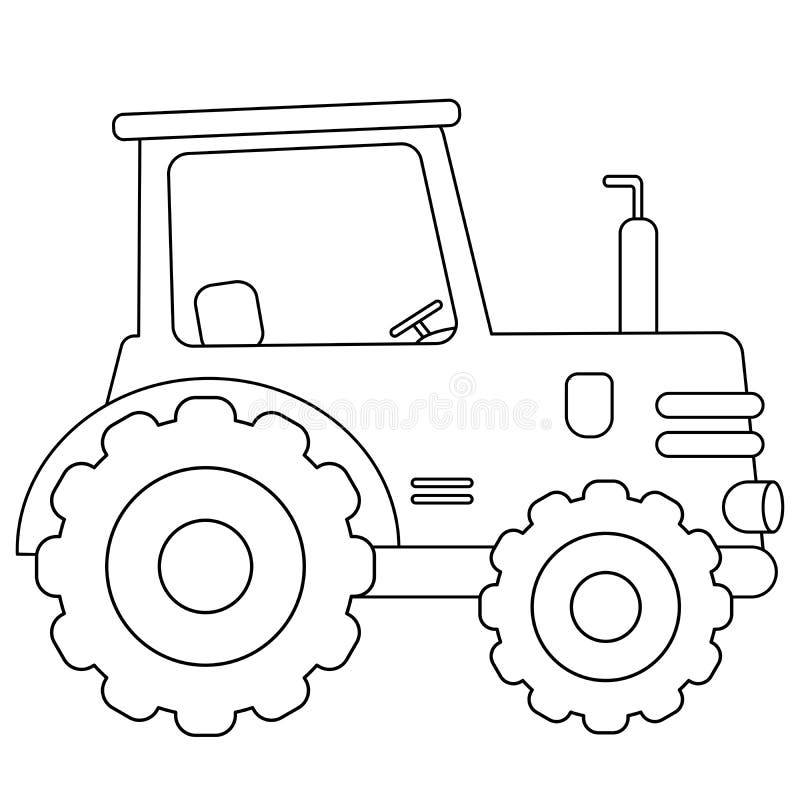 Coloring Page Outline of Cartoon Tractor. Transport Stock Vector -  Illustration of coloring, tractor: 166327324