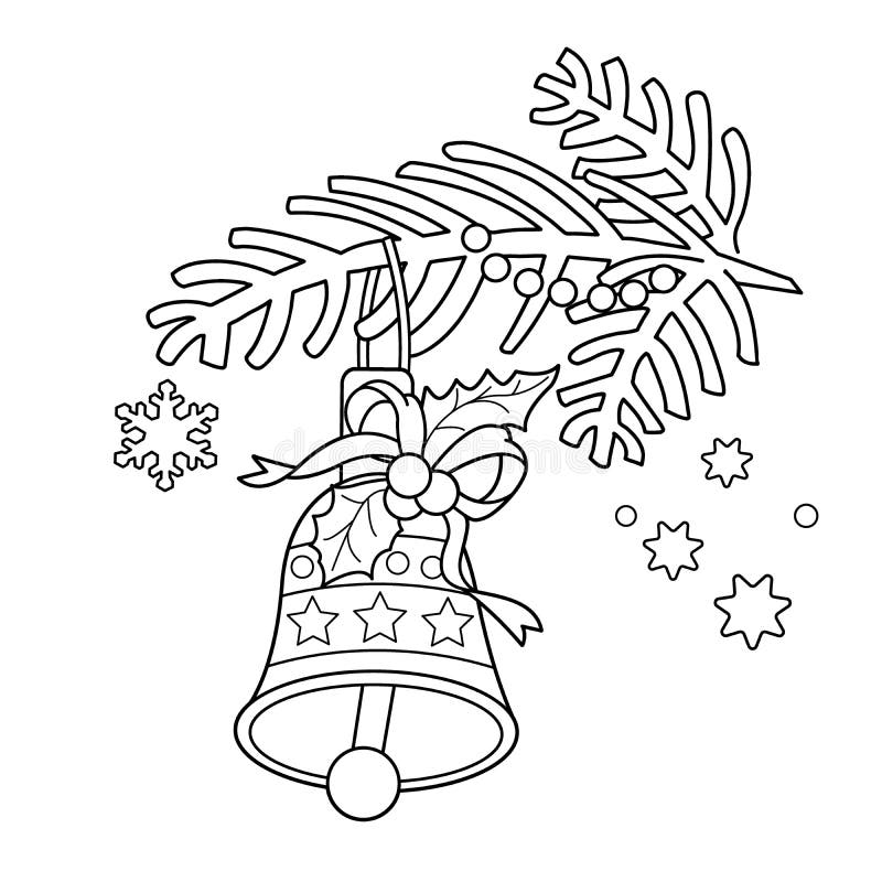 download coloring page outline of christmas bell christmas tree branch stock vector illustration - Coloring Book Christmas Tree download coloring page outline of christmas bell christmas tree branch stock vector illustration - Coloring Book Christmas Tree