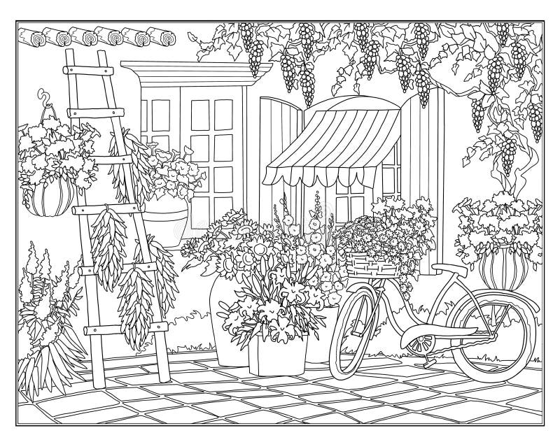 coloring garden stock illustrations – 19571 coloring garden