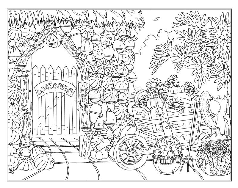 coloring garden stock illustrations – 19571 coloring garden