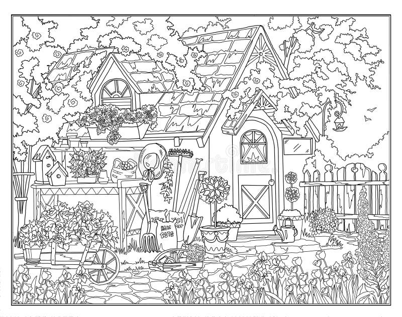 Coloring Page the Secret Garden Stock Illustration - Illustration of ...